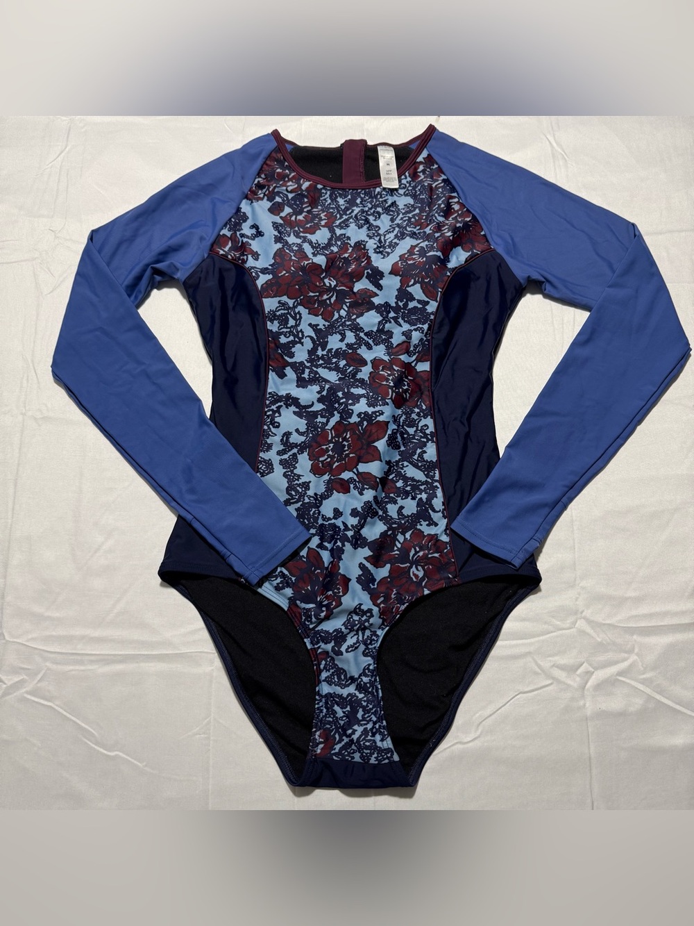 Coolibar UPF 50+ Women’s One-Piece Swimsuit Rashguard Tassel Zipper Sz Medium